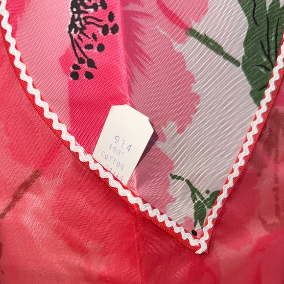 Vintage Floral Red & Pink Apron - Reversible NWT - Picture 5 of 11